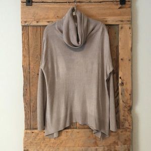 Susina Tan Cowl Neck Sweater